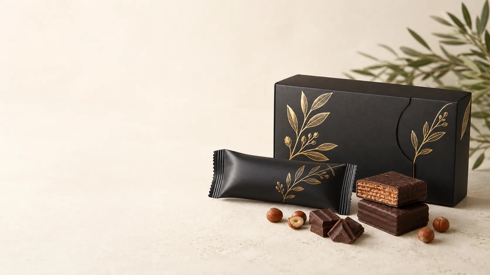Dettaglio editoriale di packaging e incarto coordinati